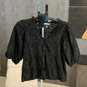Grace & Mila Chic Black Lace Blouse M